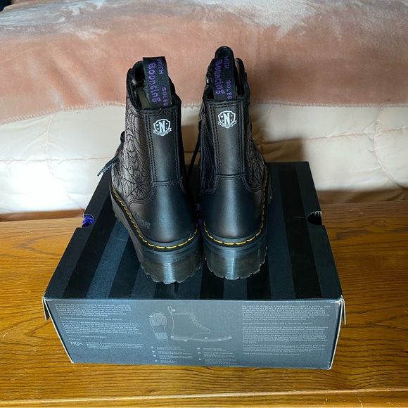 Dr Martens Wednesday Jadon Platform Black Spiderweb women’s size 7, men’s 8 NEW - Picture 2 of 10